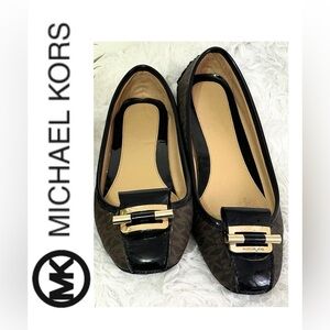 MICHAEL KORS Ballet Flats Loafers‎ 6.5M Brown Logo Career Business Classic
